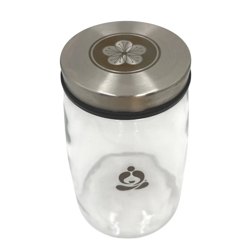 Teavana Glass Tea Canister 1800ml Clear Silver Very Clean No Flaws